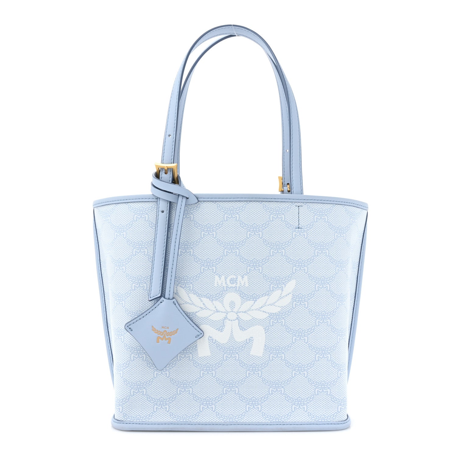 MCM Lauretos Nappa MIni Himmel Shopper Tote Ancient Blue 1 of 12