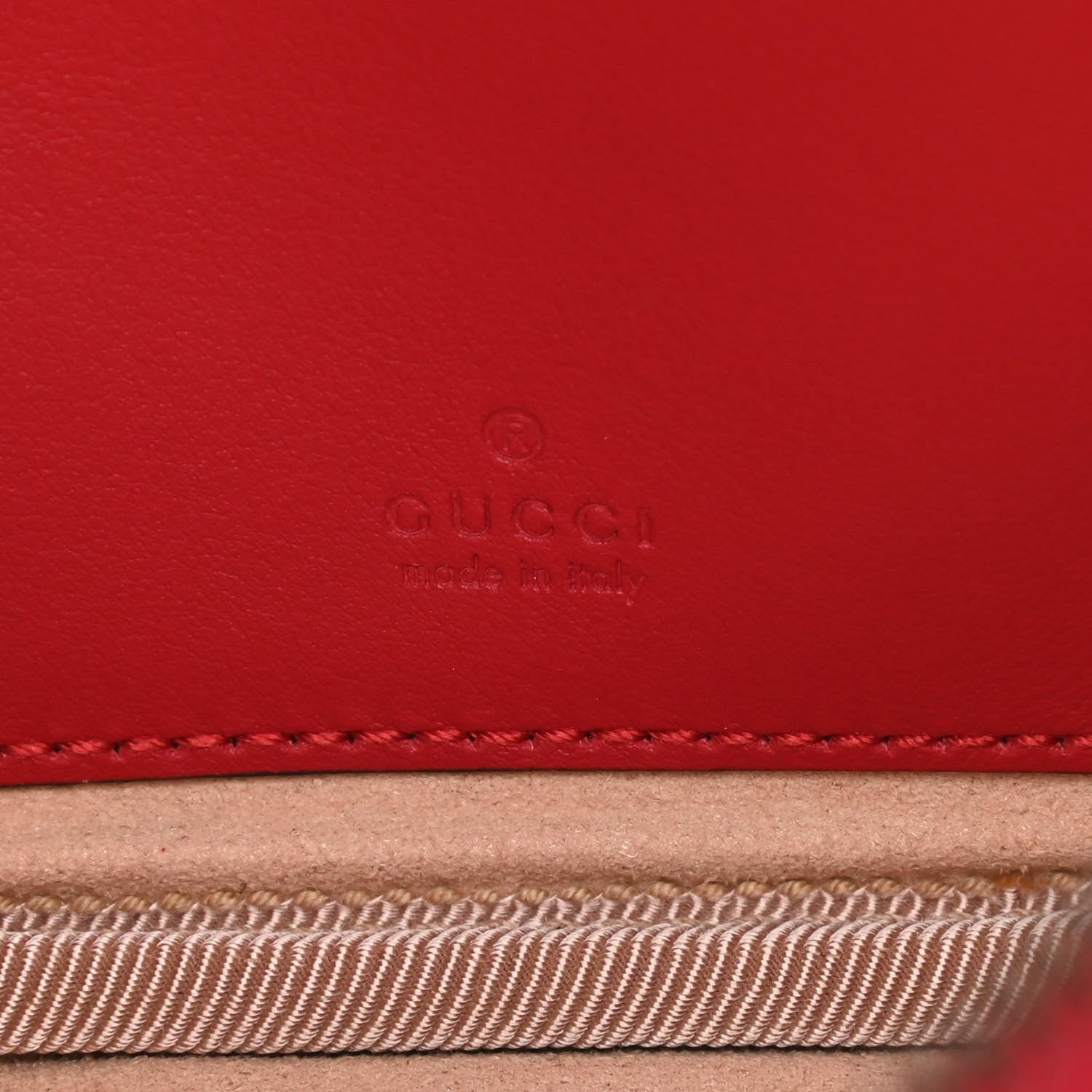 Gucci Calfskin Matelasse Mini GG Marmont Chain Crossbody Bag Hibiscus Red 5 of 11
