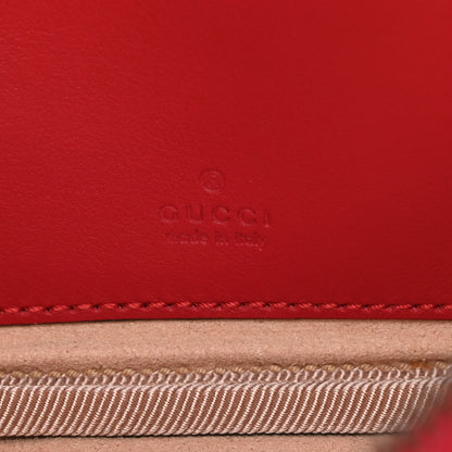 Gucci Calfskin Matelasse Mini GG Marmont Chain Crossbody Bag Hibiscus Red 5 of 11
