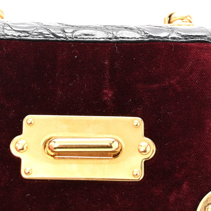 Prada Velvet Crocodile Micro Cahier Bag Ribes Black 11 of 12