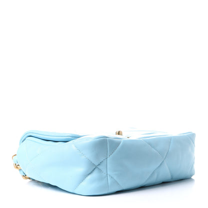 Chanel Shiny Lambskin Quilted Medium Chanel 19 Flap Light Blue 4 of 11