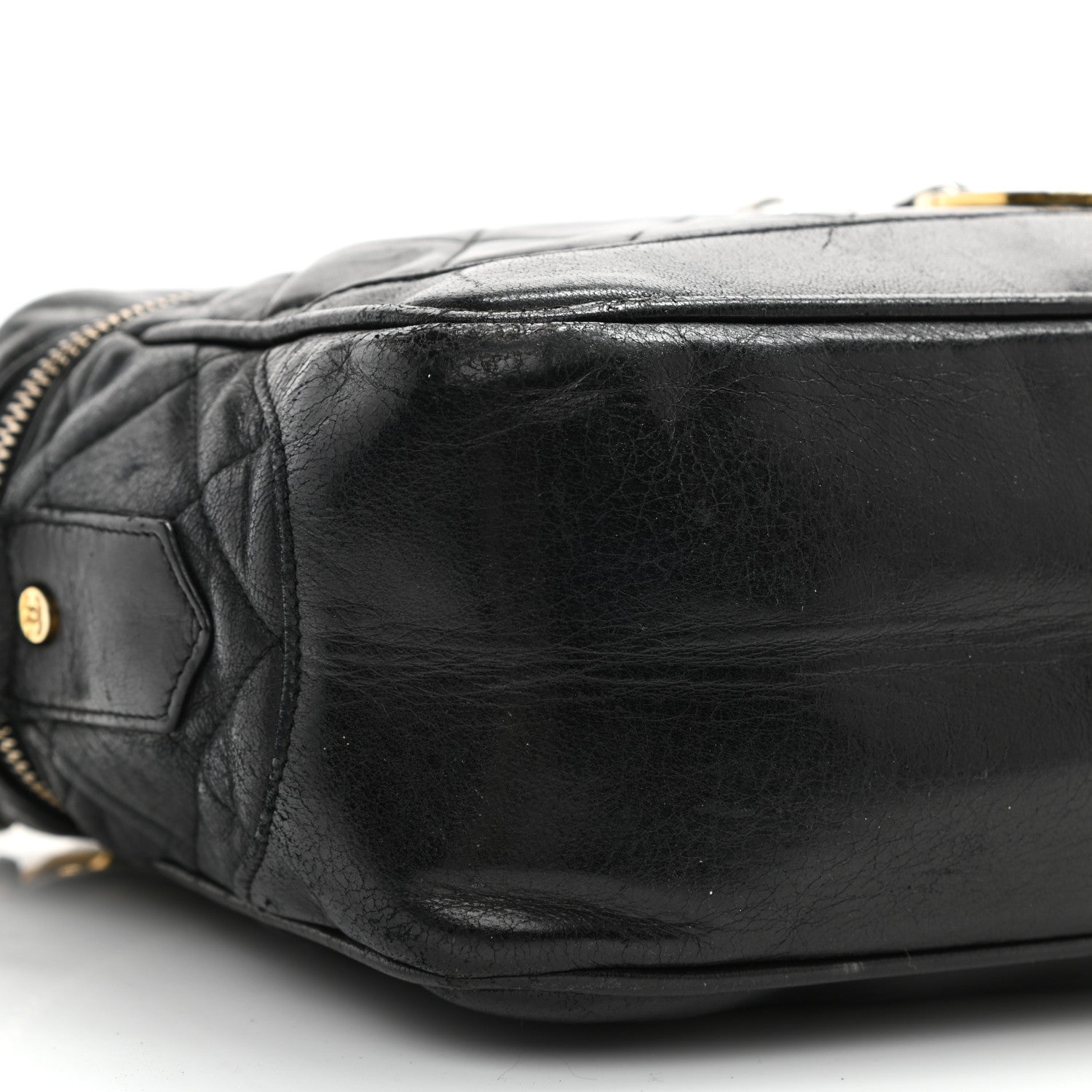 Chanel Lambskin Quilted Vanity Train Case Shoulder Bag Black 10 of 14