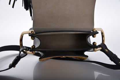 Chloe Calfskin Python Studded Mini Hudson Shoulder Bag Black 7 of 13