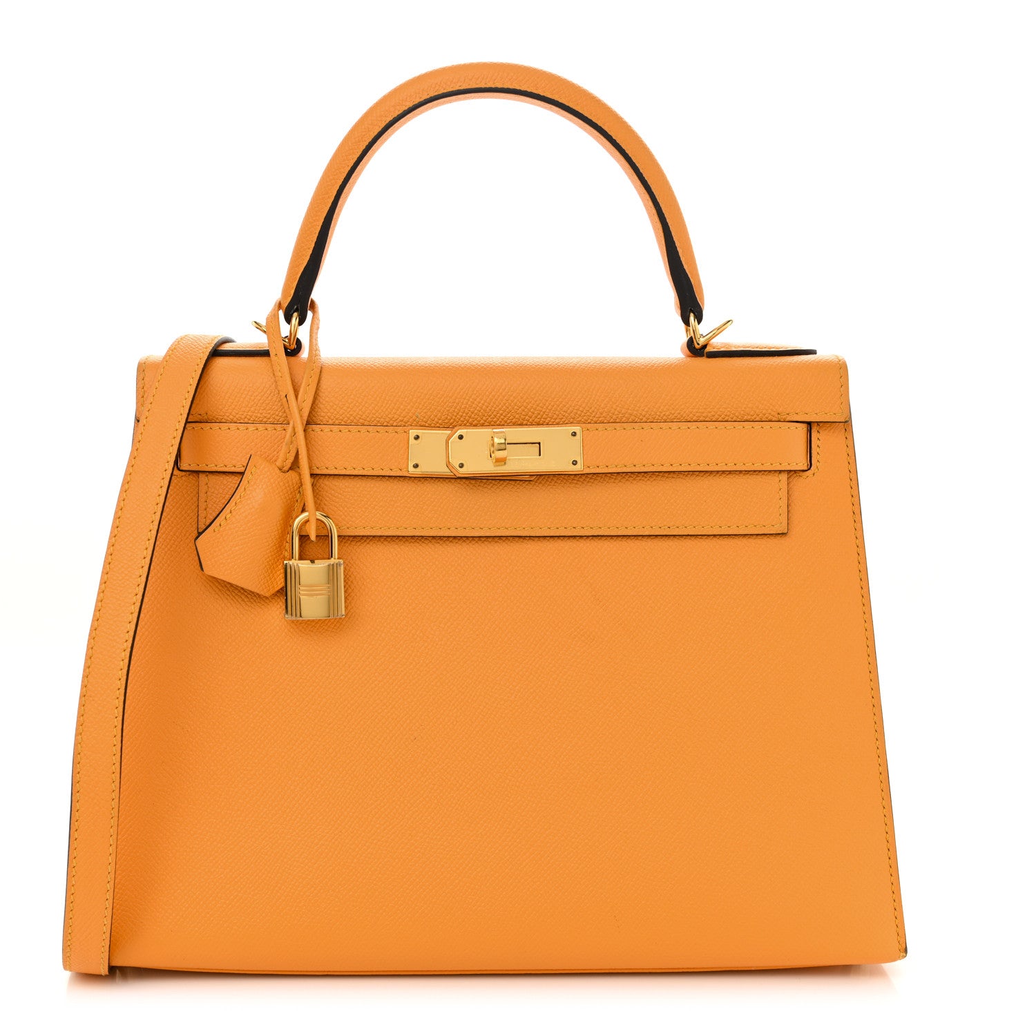Hermes Epsom Horseshoe Kelly Sellier 28 Jaune D'or Etain 1 of 14
