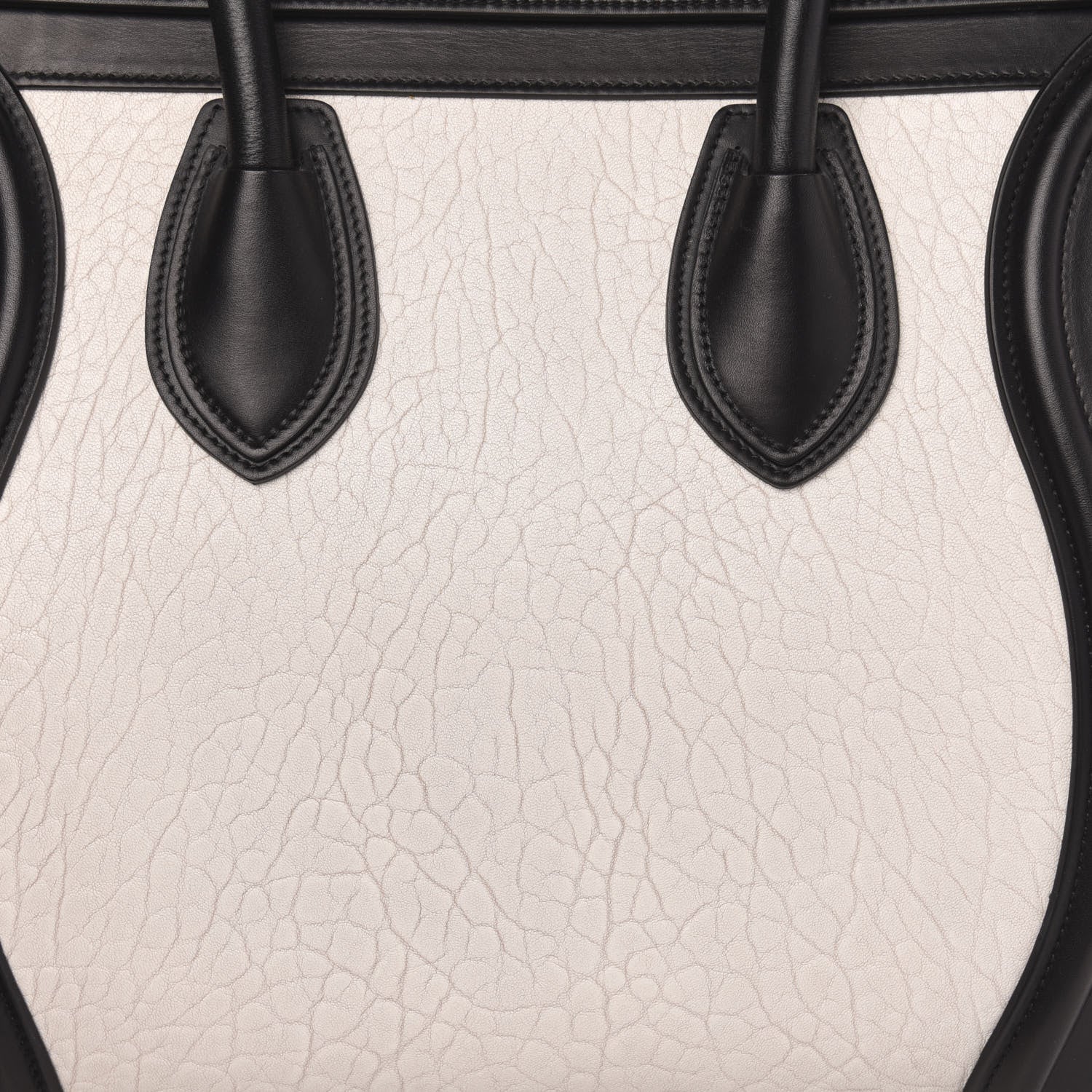 Celine Elephant Calfskin Mini Bi-Color Luggage Black White 8 of 13