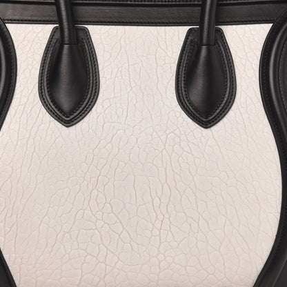 Celine Elephant Calfskin Mini Bi-Color Luggage Black White 8 of 13