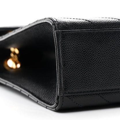 Saint Laurent Grain De Poudre Matelasse Chevron Large Monogram Satchel Black 8 of 9