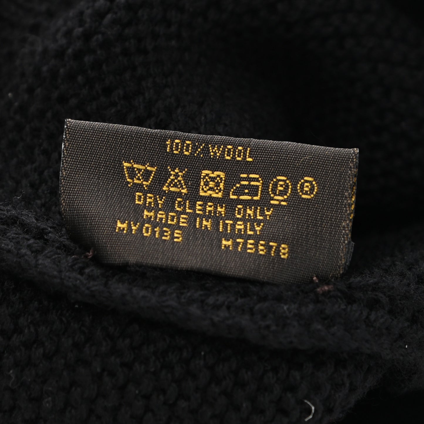 Wool Beanie Monogram Hat Black