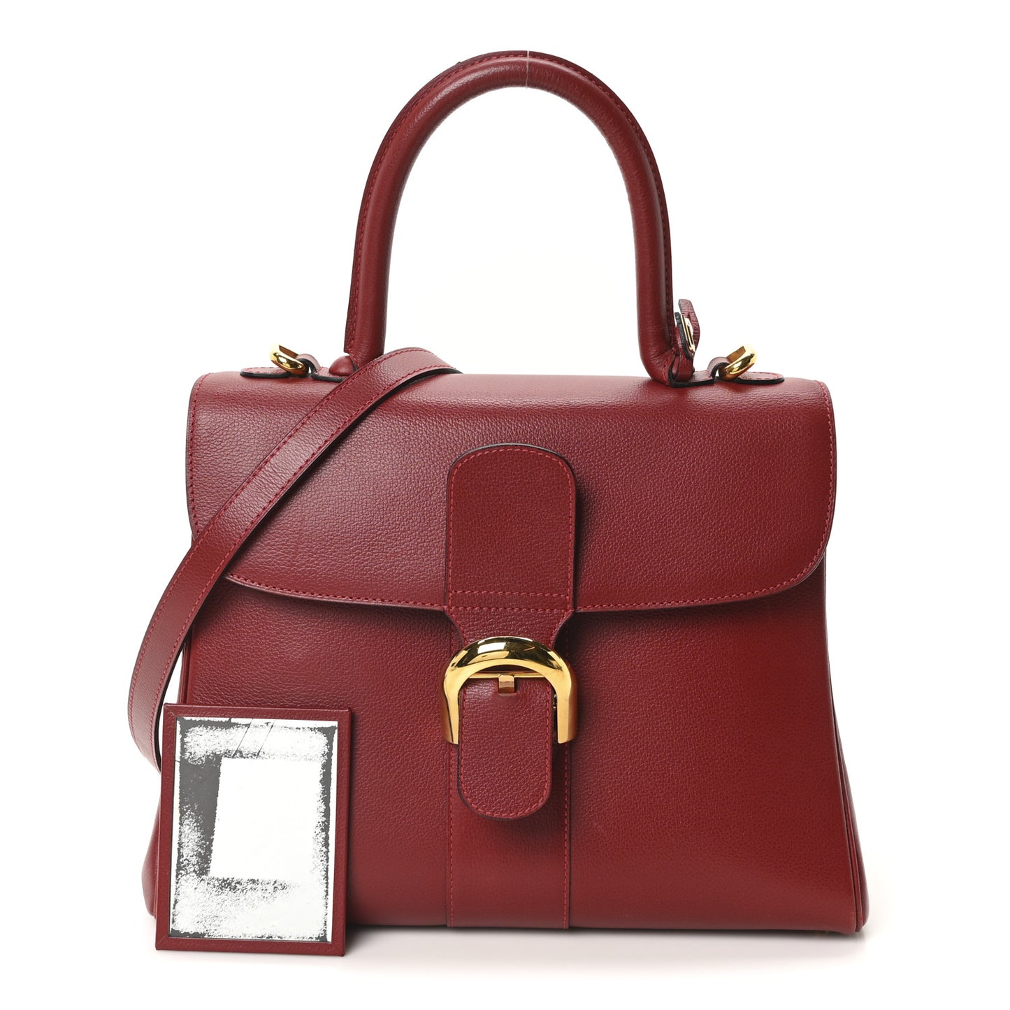 Grained Calfskin MM Brillant Satchel Red