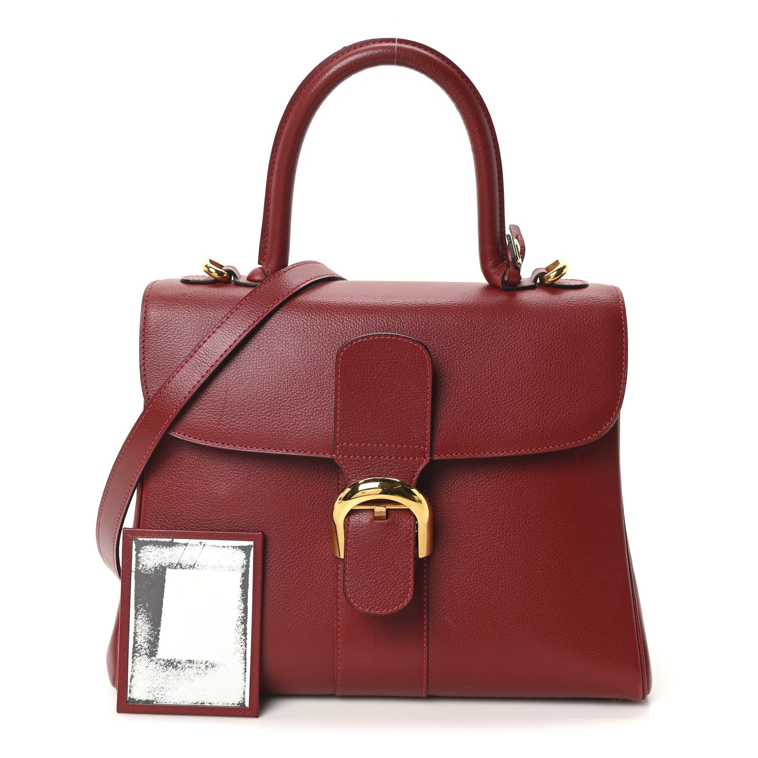 Delvaux Grained Calfskin MM Brillant Satchel Red 3 of 11