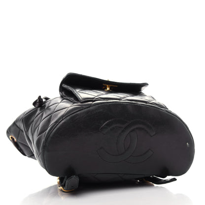 Chanel Lambskin Quilted Drawstring Backpack Black 4 of 13