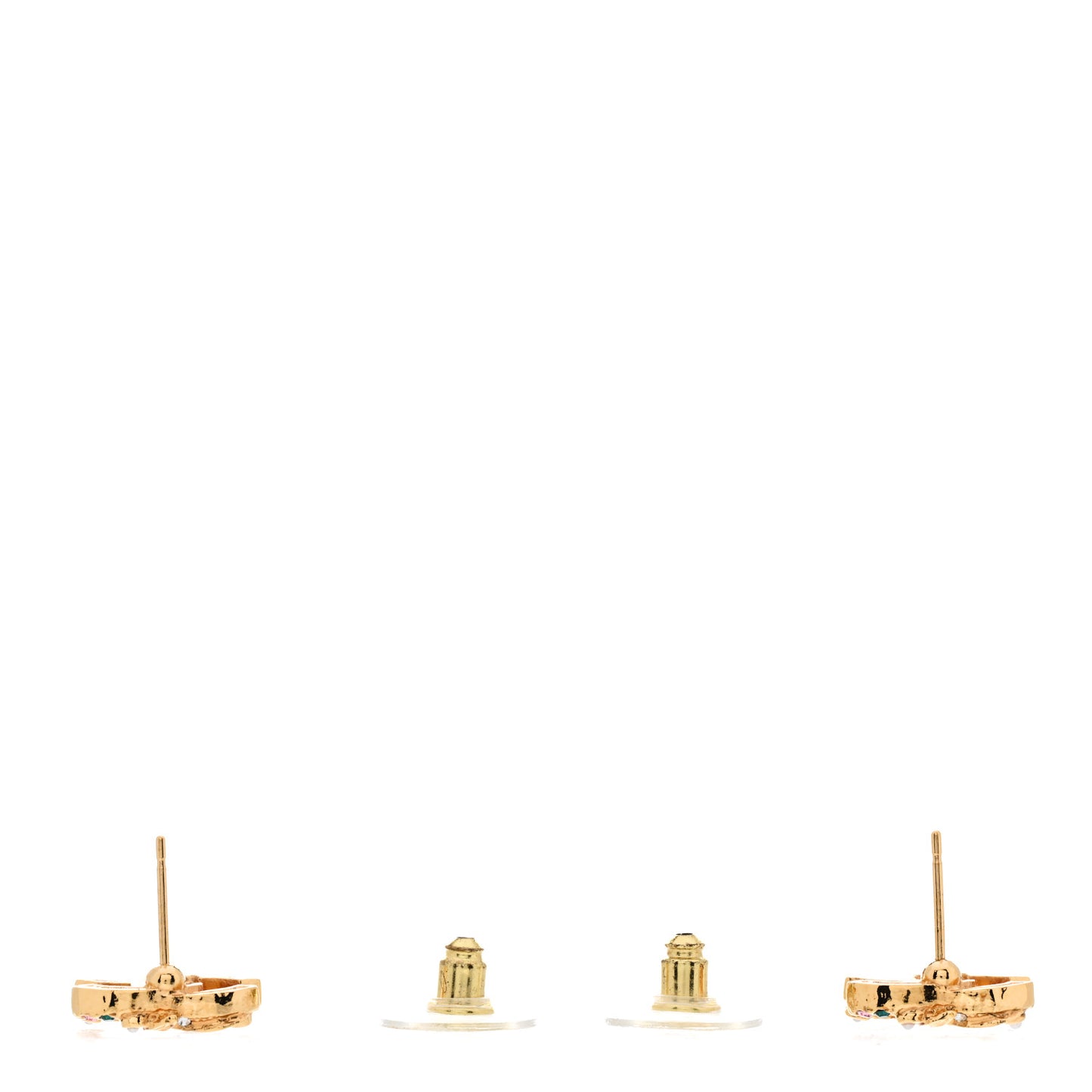 Crystal CC Earrings Gold Pink Multicolor Pearly White