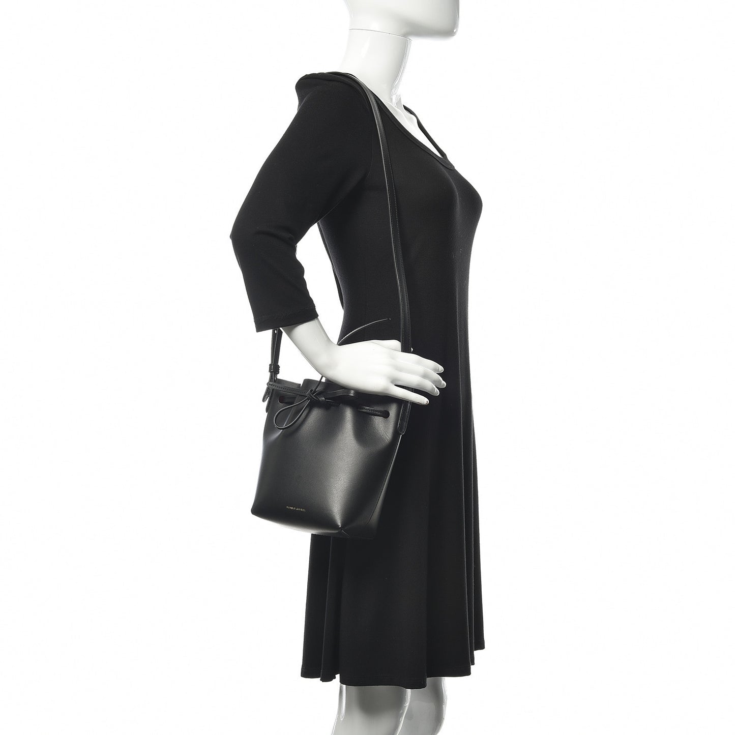 Calfskin Mini Mini Bucket Bag Black Flamma