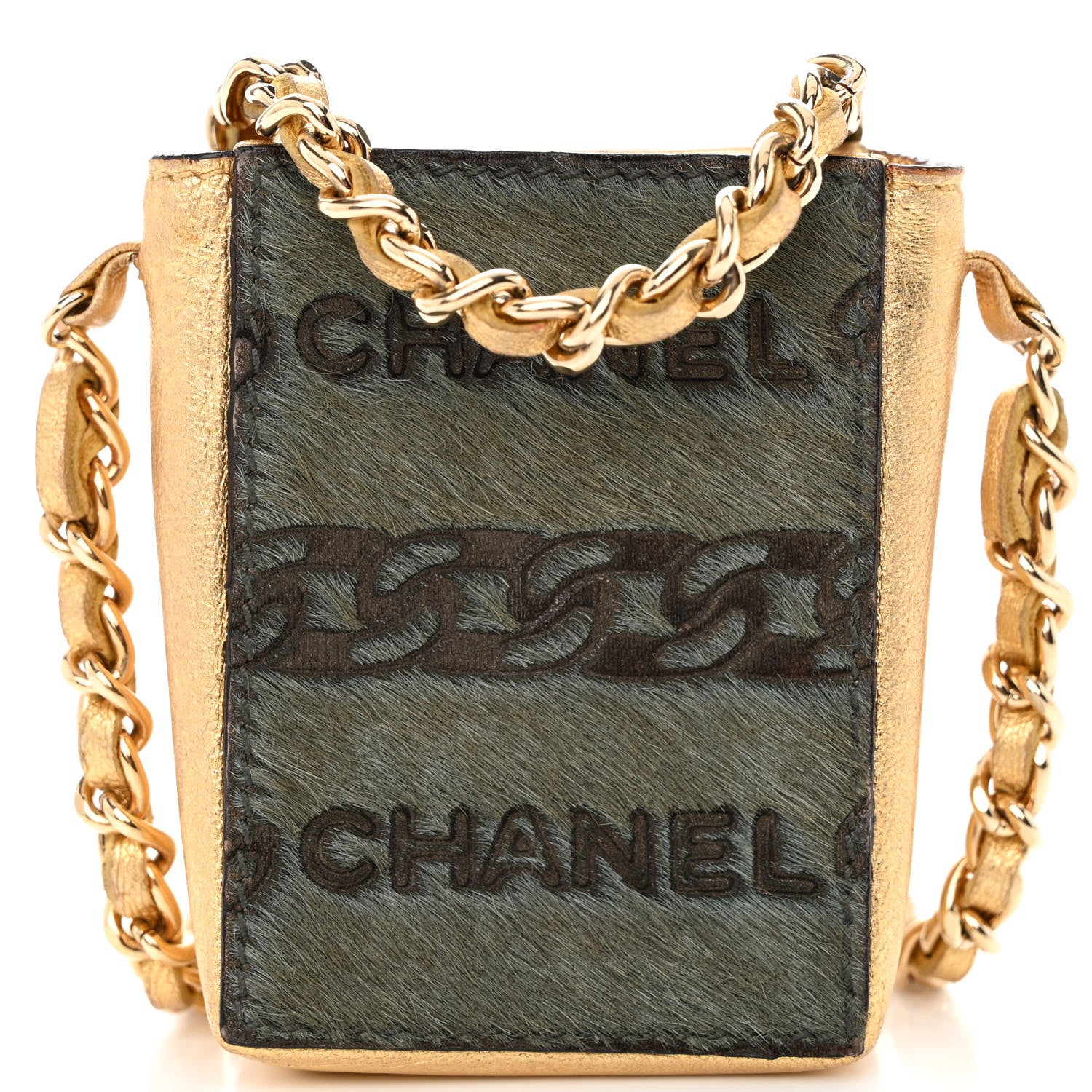 Chanel Lambskin Pony Hair Cigarette Case Green 8 of 10