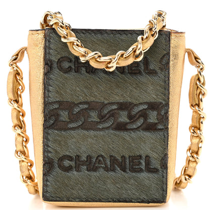 Chanel Lambskin Pony Hair Cigarette Case Green 8 of 10