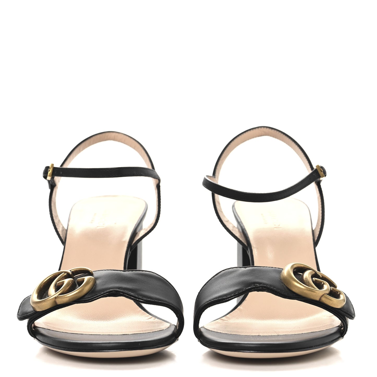 Lifford Calfskin GG Marmont Ankle Wrap 105mm Sandals 37.5 Black