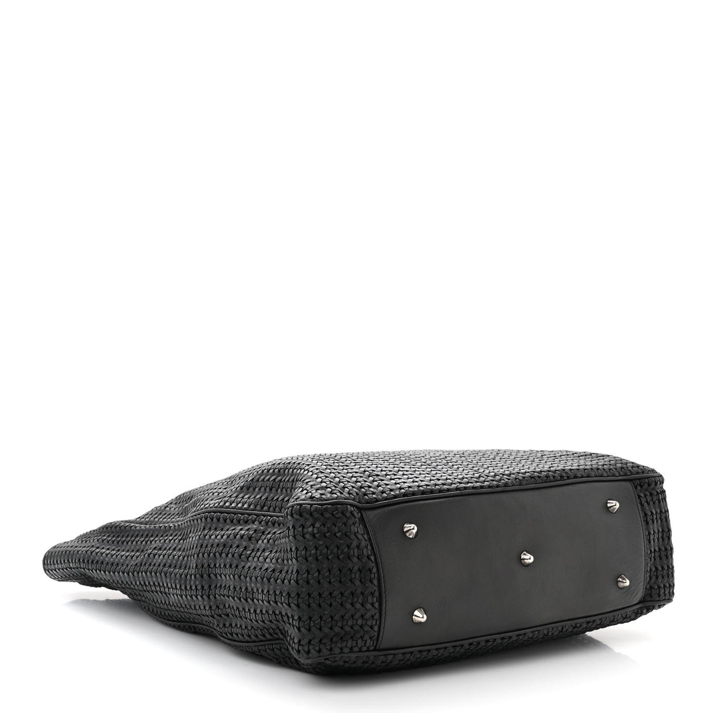 Lambskin Woven Dior Soft Shopping Tote Black