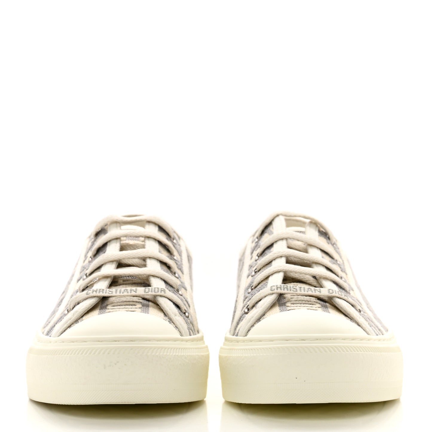 Canvas Oblique Walk'N'Dior Low Top Sneakers 37 Grey Stone