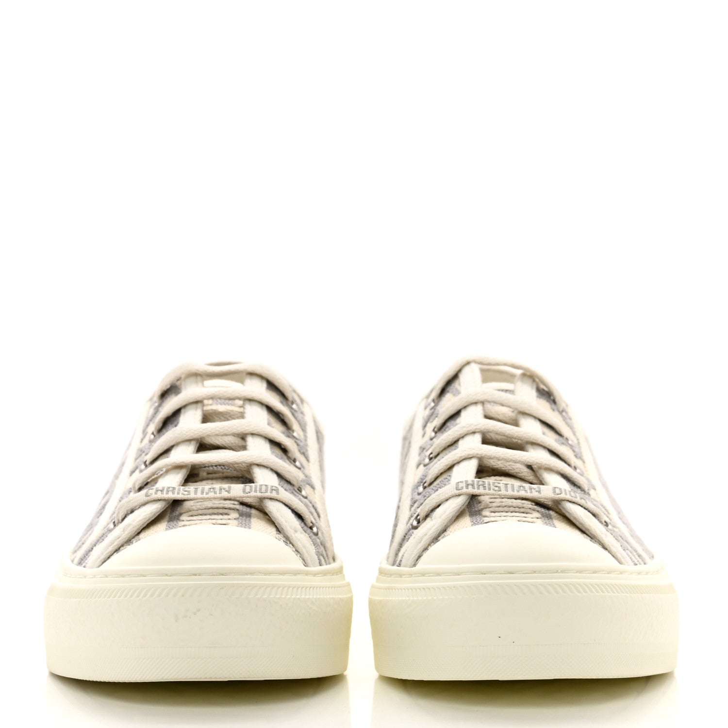 Christian Dior Canvas Oblique Walk'N'Dior Low Top Sneakers 37 Grey Stone 2 of 8