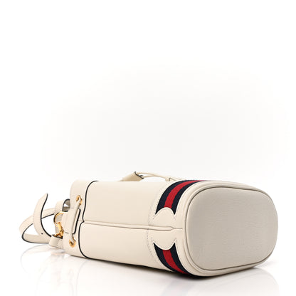 Gucci Glazed Textured Calfskin Web Small Ophidia Bucket Bag Mystic White 4 of 10