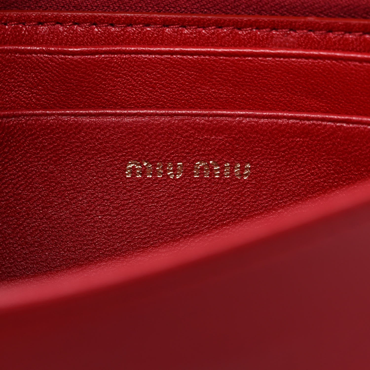 Miu Miu Nappa Matelasse Wallet On Chain Fuoco 6 of 10