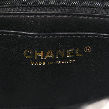 Chanel Tweed Quilted Mini Side Pearl Flap Bag Black Ecru White 6 of 12