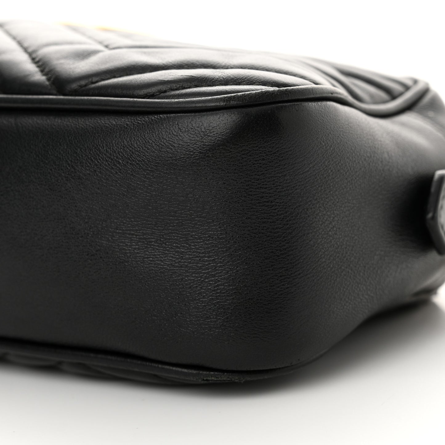 Calfskin Matelasse Small GG Marmont Chain Shoulder Bag Black