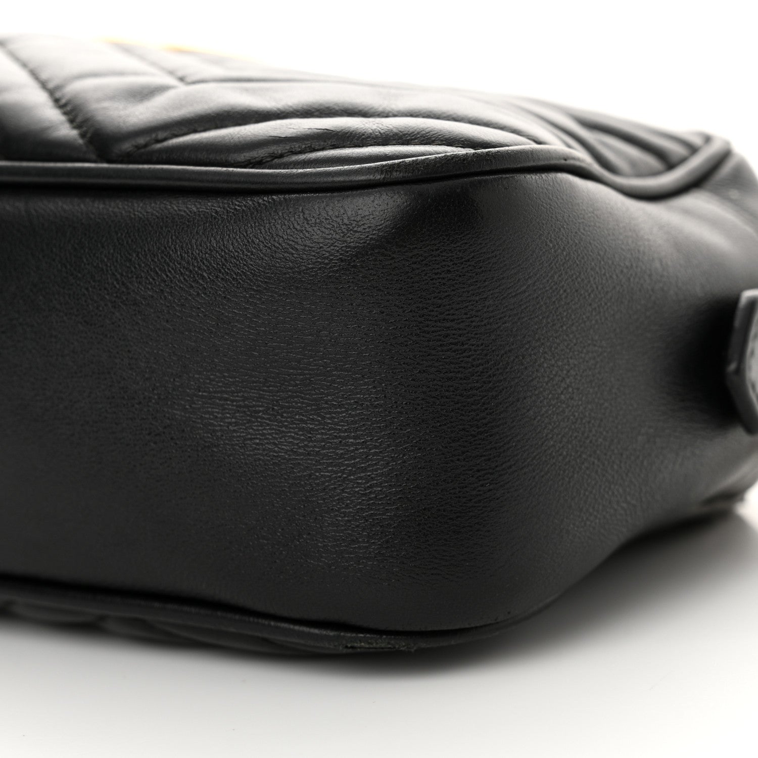 Gucci Calfskin Matelasse Small GG Marmont Chain Shoulder Bag Black 10 of 17