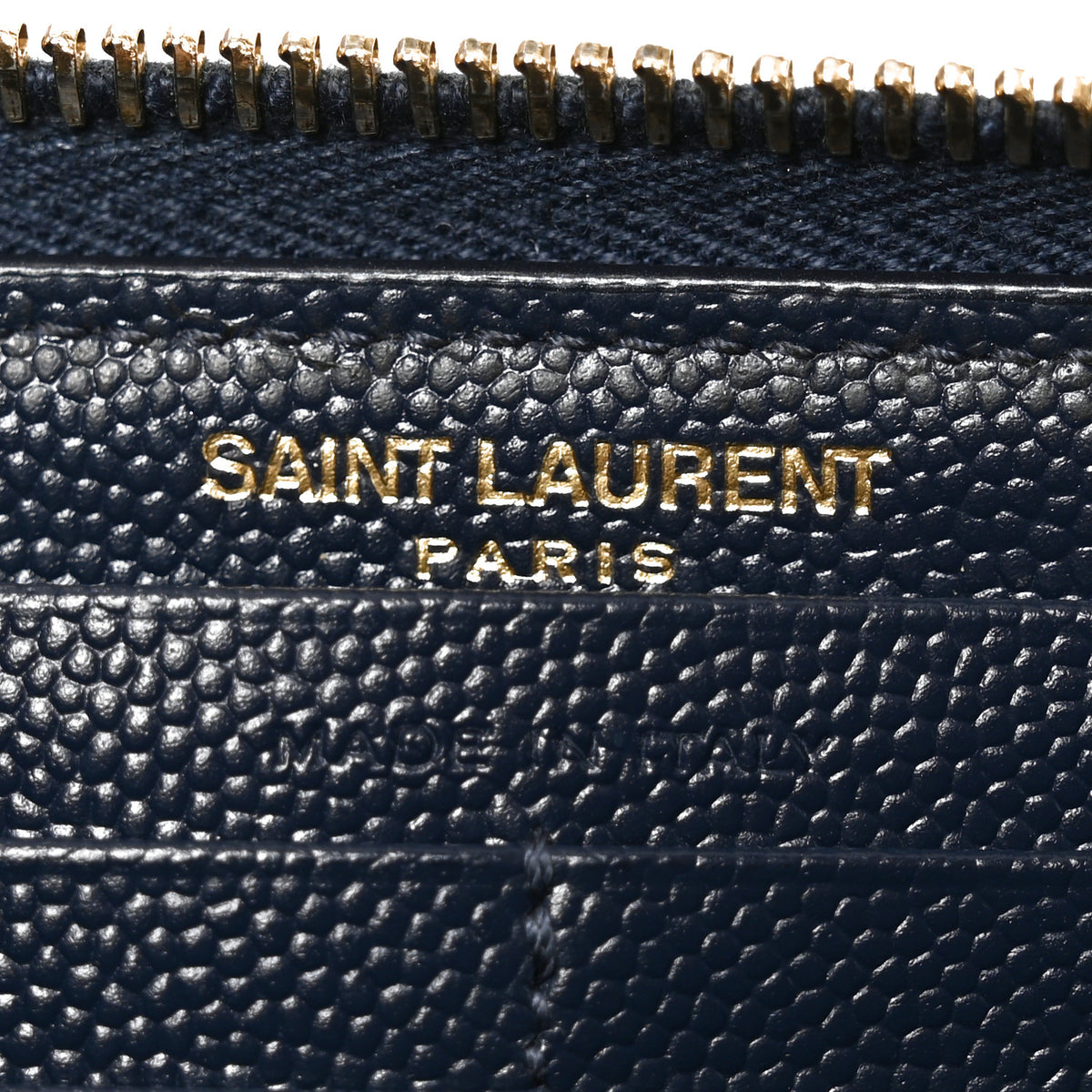 Grain De Poudre Matelasse Chevron Monogram Zip Around Wallet Deep Marine