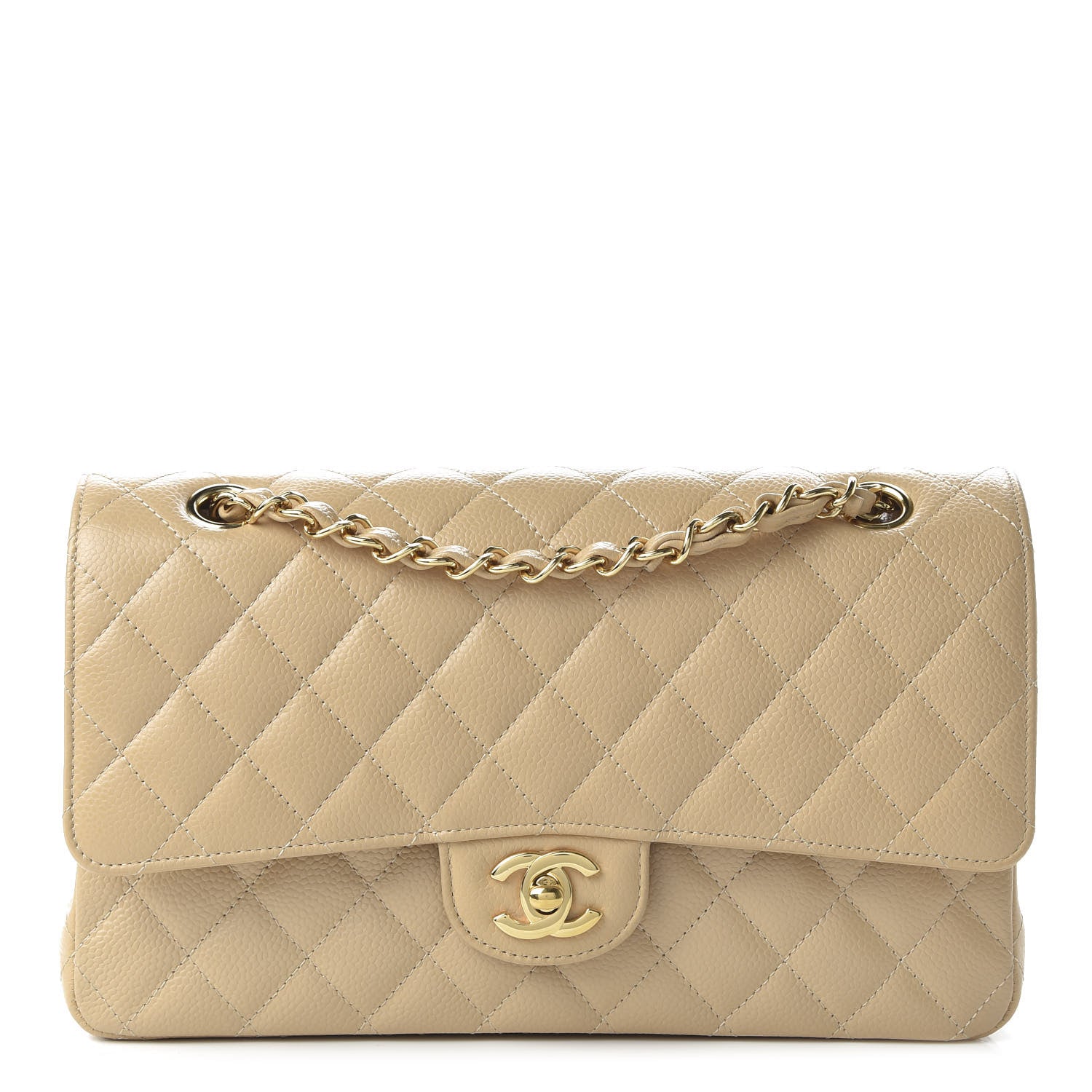 Chanel Caviar Quilted Medium Double Flap Beige Clair 1 of 11