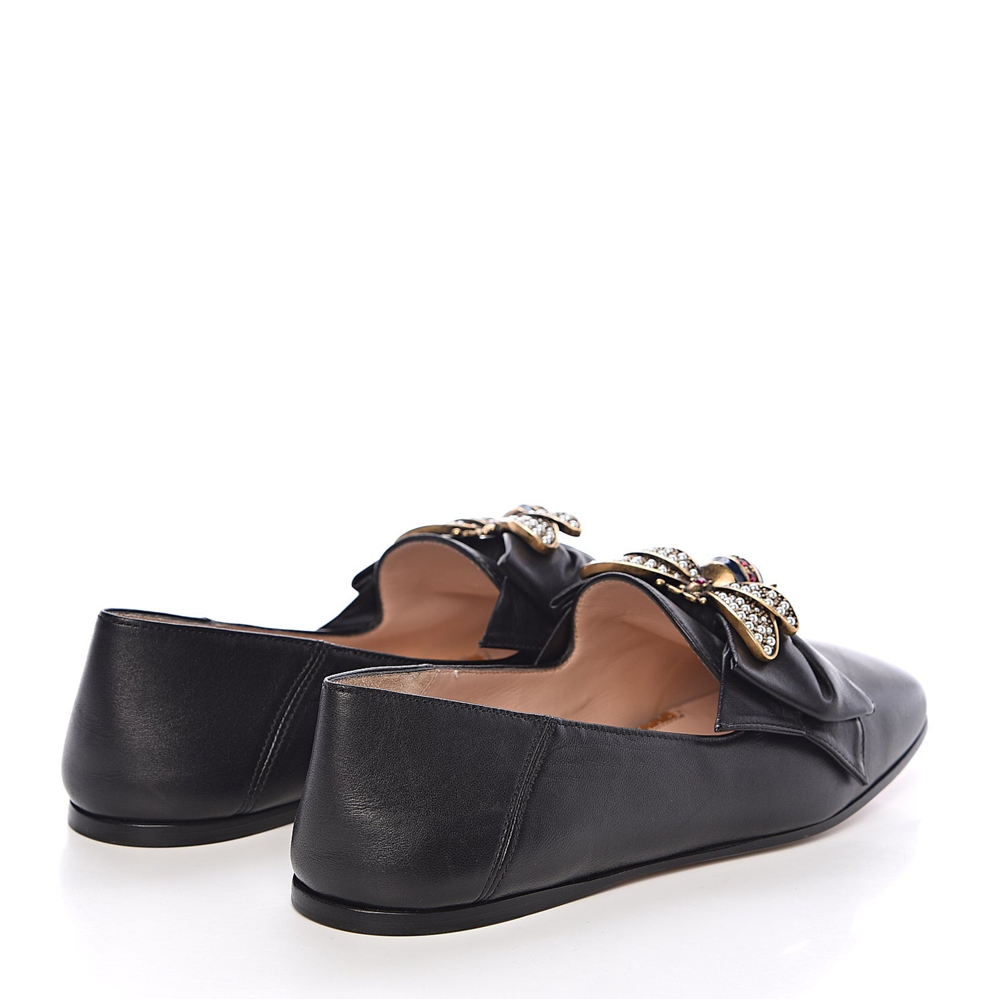 Calfskin Bow Ballet Flats 36 Black