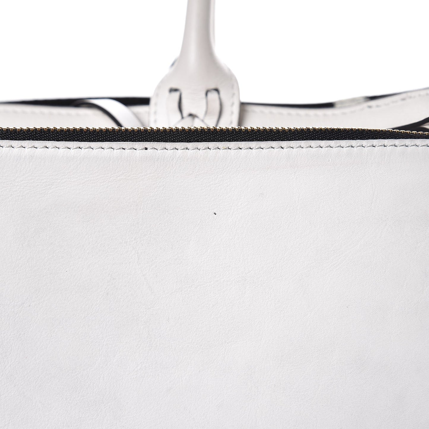 Smooth Calfskin Printed Small Fringe Shopper Tote Black White