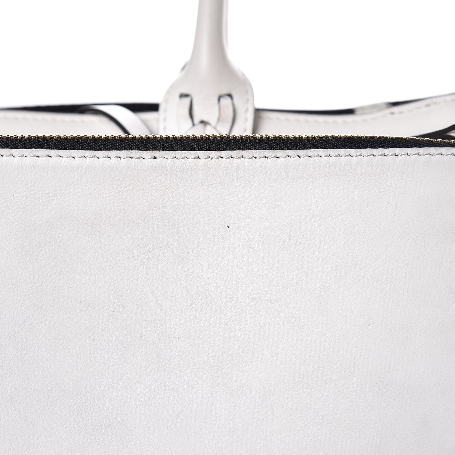 Lanvin Smooth Calfskin Printed Small Fringe Shopper Tote Black White 20 of 23