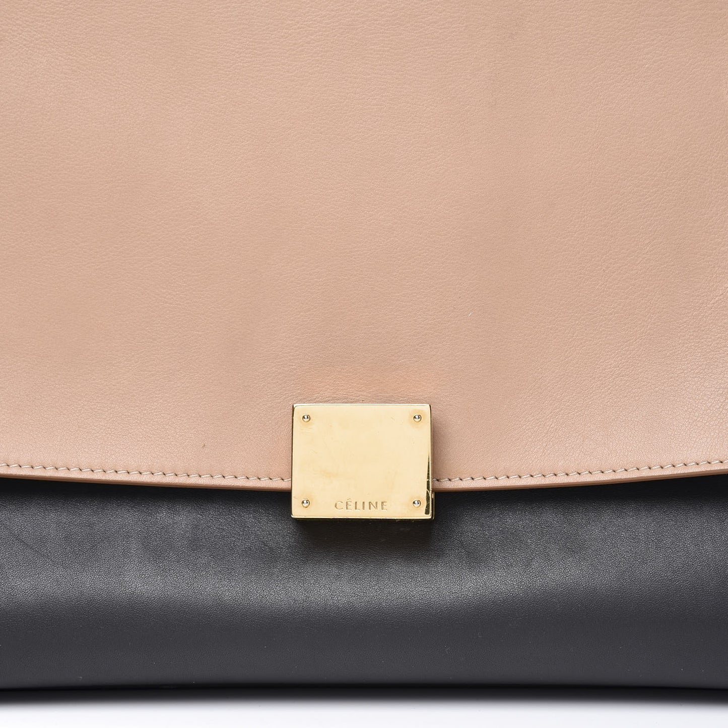Smooth Calfskin Nubuck Small Tri-Color Trapeze Nude