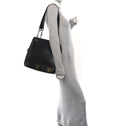Chanel Caviar CC Shoulder Bag Black 2 of 10