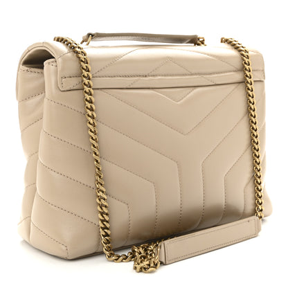 Saint Laurent Calfskin Y Quilted Monogram Small Loulou Chain Satchel Dark Beige 3 of 9