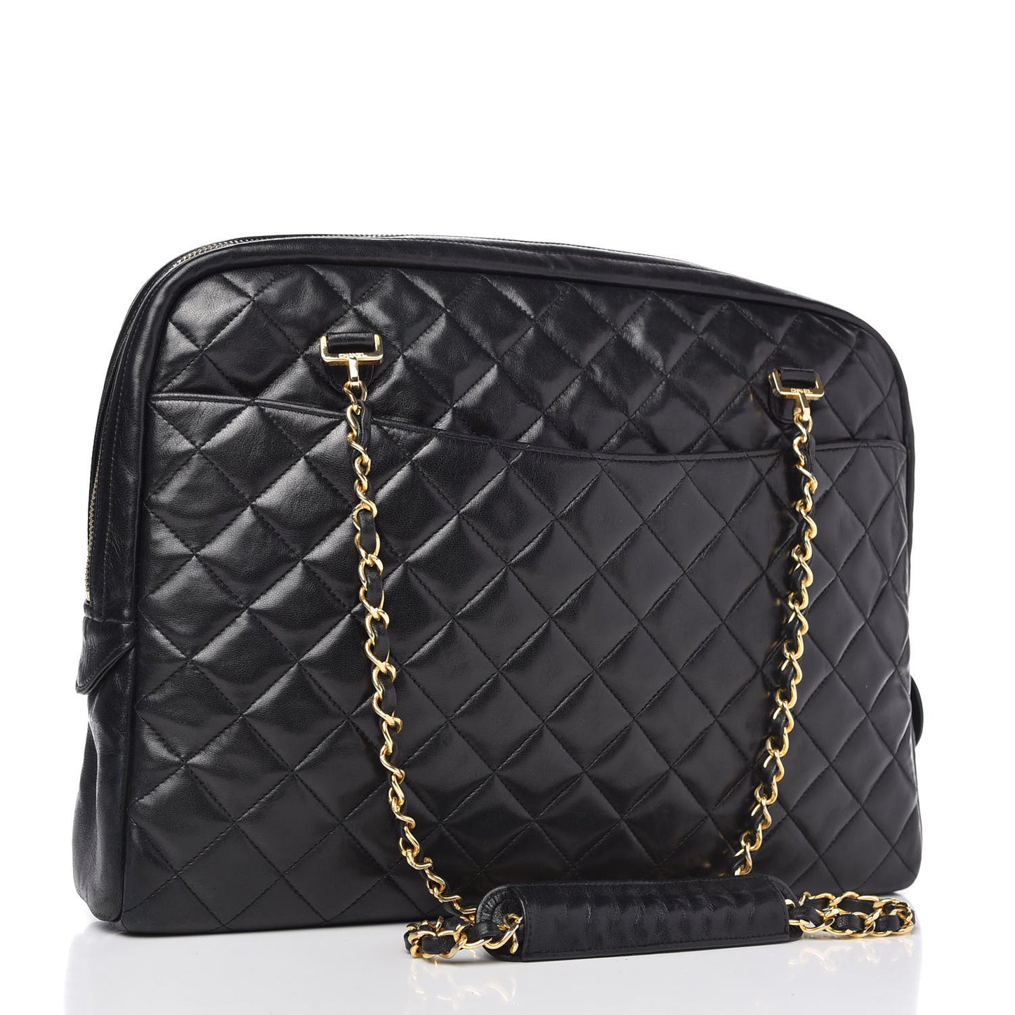 Lambskin Quilted Shoulder Bag Black