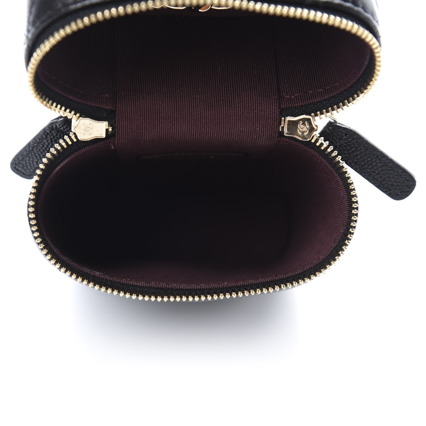 Caviar Quilted Phone Holder With Chain Black