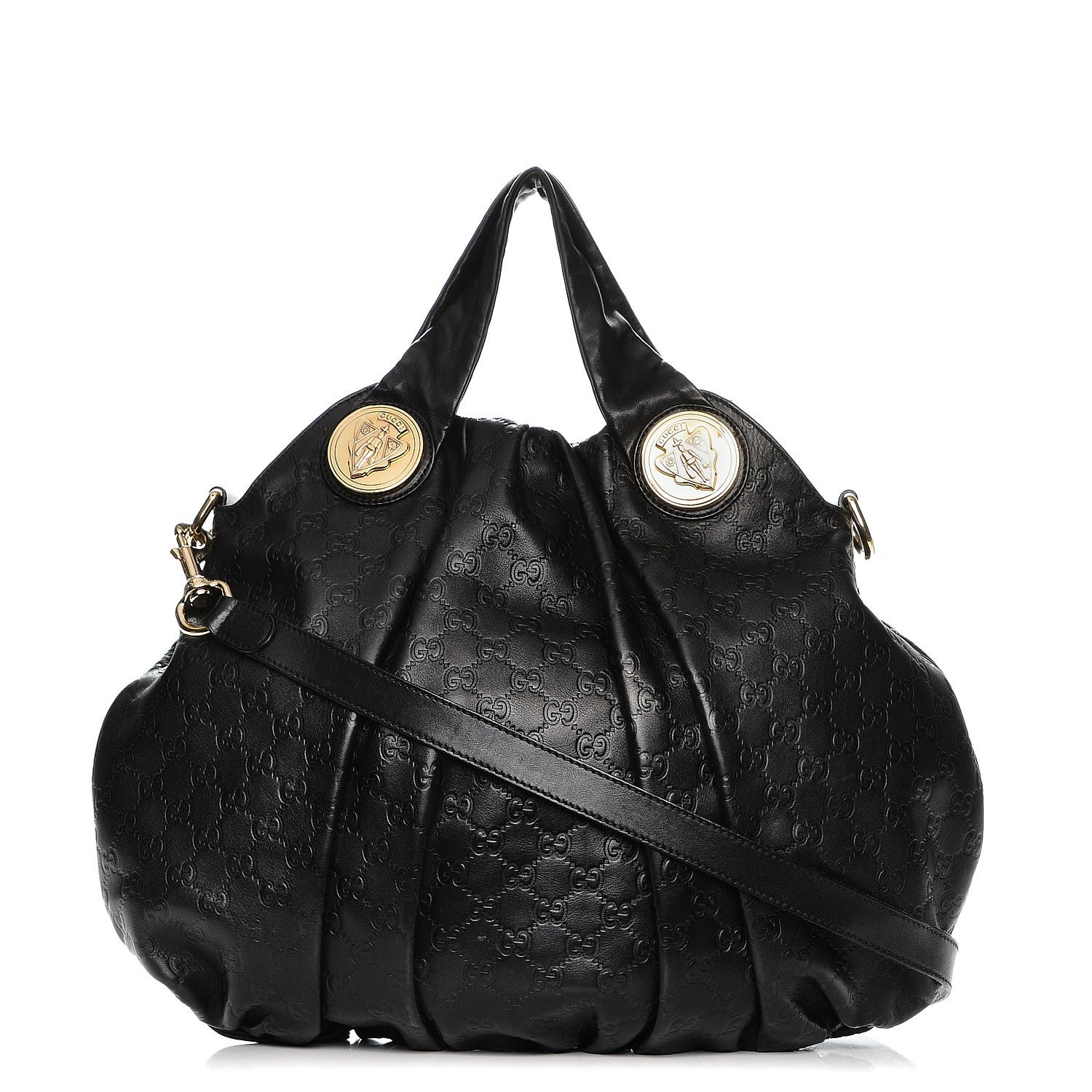 Gucci Guccissima Medium Hysteria Top Handle Bag Black 1 of 10