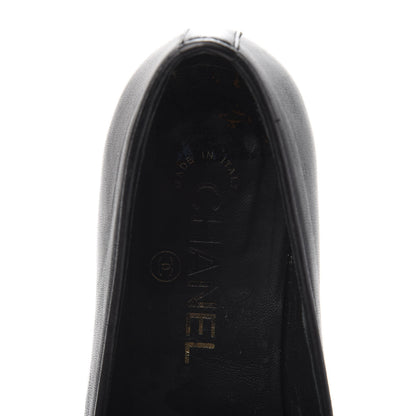 Chanel Enamel Pearl Crystal Lambskin Womens CC Mocassin Loafers 36.5 Black 6 of 10