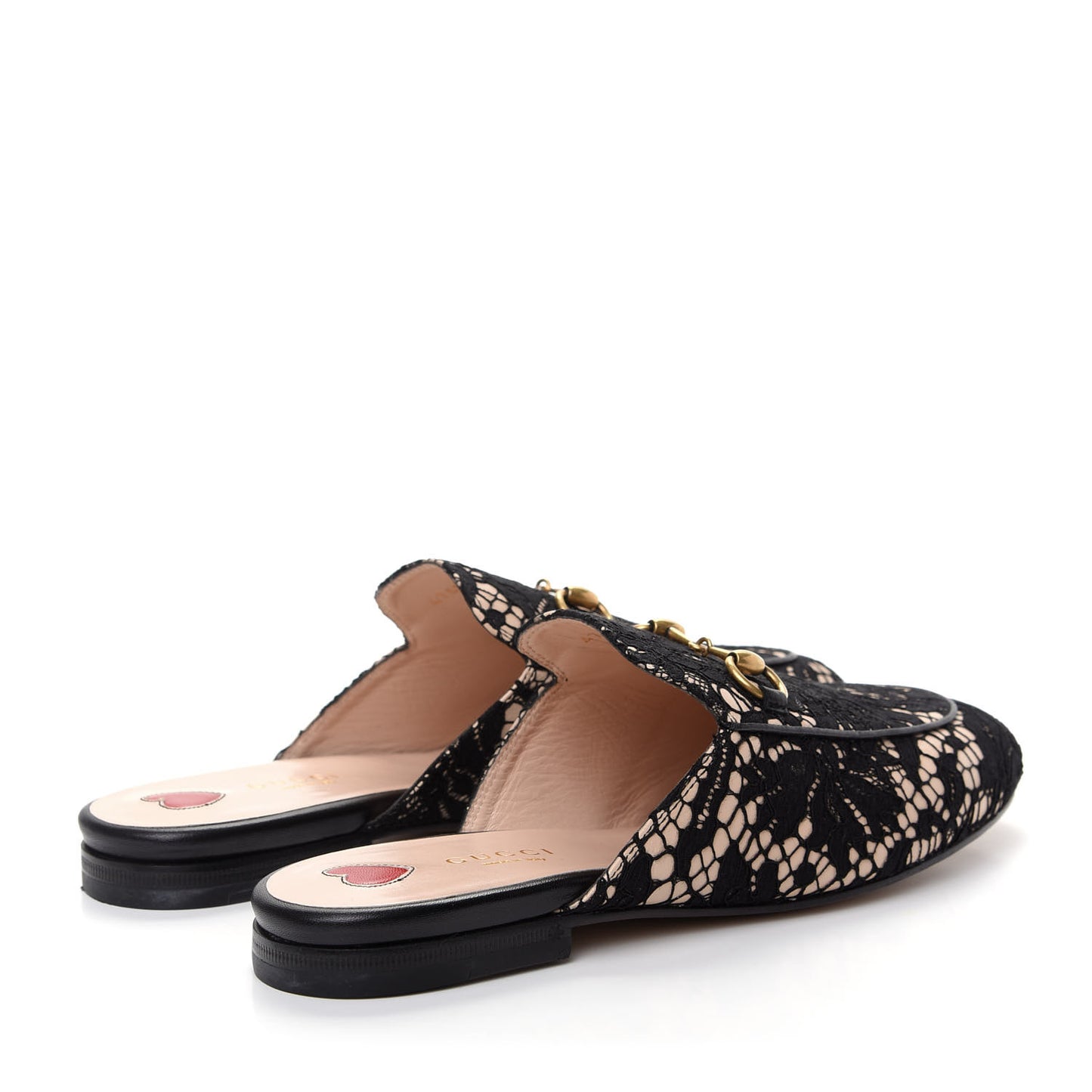 Lace Malaga Kid Womens Princetown Slippers 37 Black Skin Rose