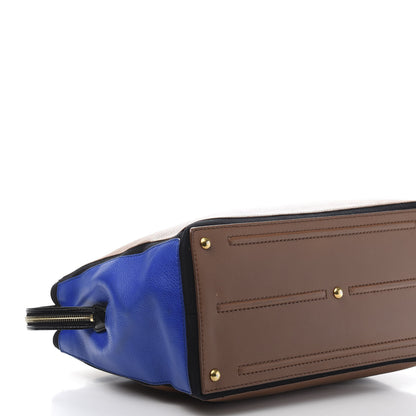 Saint Laurent Calfskin Medium Travel Muse Two Cabas Brown Blue 9 of 13