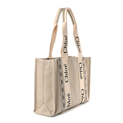Chloe Cotton Medium Woody Ribbon Tote Slate Green 3 of 10