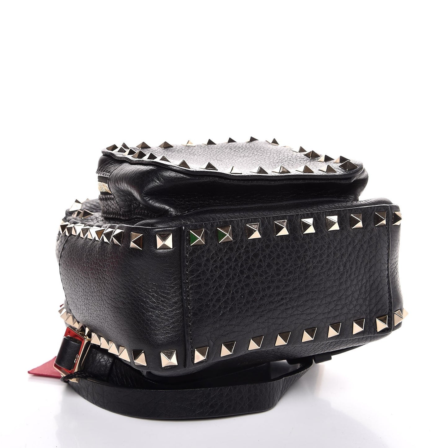 Pebbled Calfskin Mini Rockstud Backpack Black