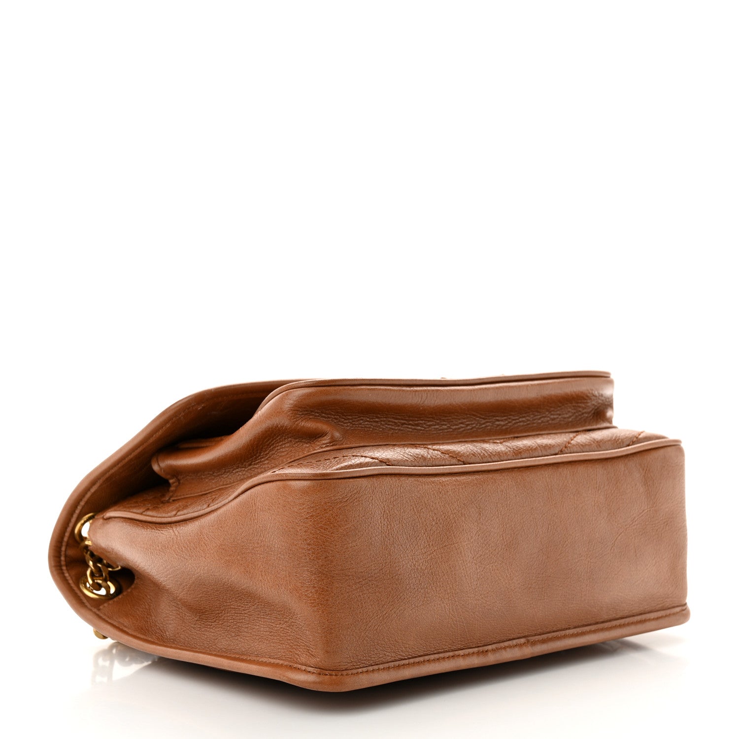 Saint Laurent Crinkled Calfskin Matelasse Monogram Medium Niki Chain Satchel Caramel 4 of 10