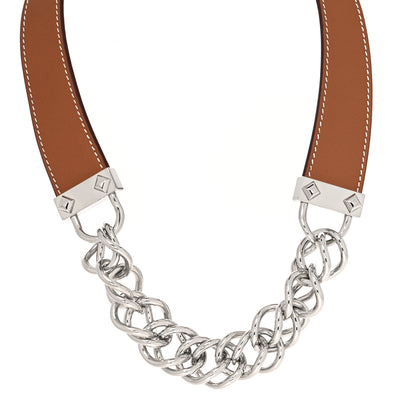Hermes Swift Gourmette Equestre Necklace PM Gold 1 of 6