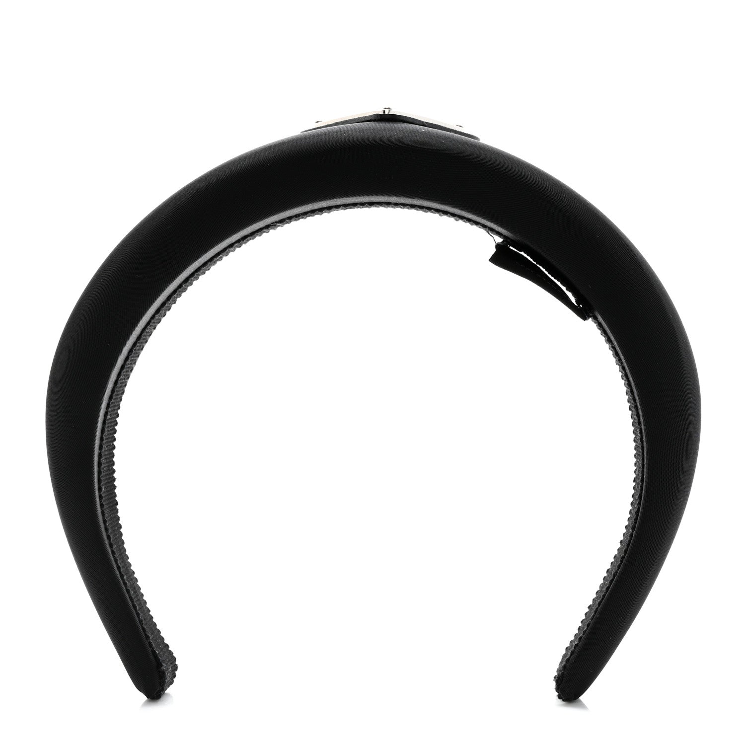 Prada Re-Nylon Metal Triangle Logo Headband Black 1 of 7