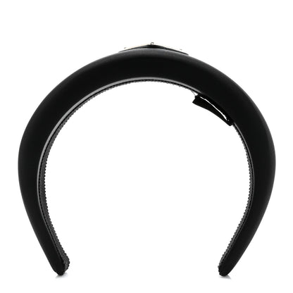 Prada Re-Nylon Metal Triangle Logo Headband Black 1 of 7