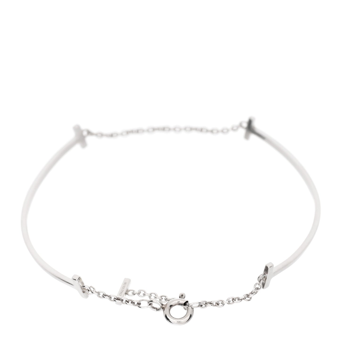Sterling Silver Double T Smile Bracelet