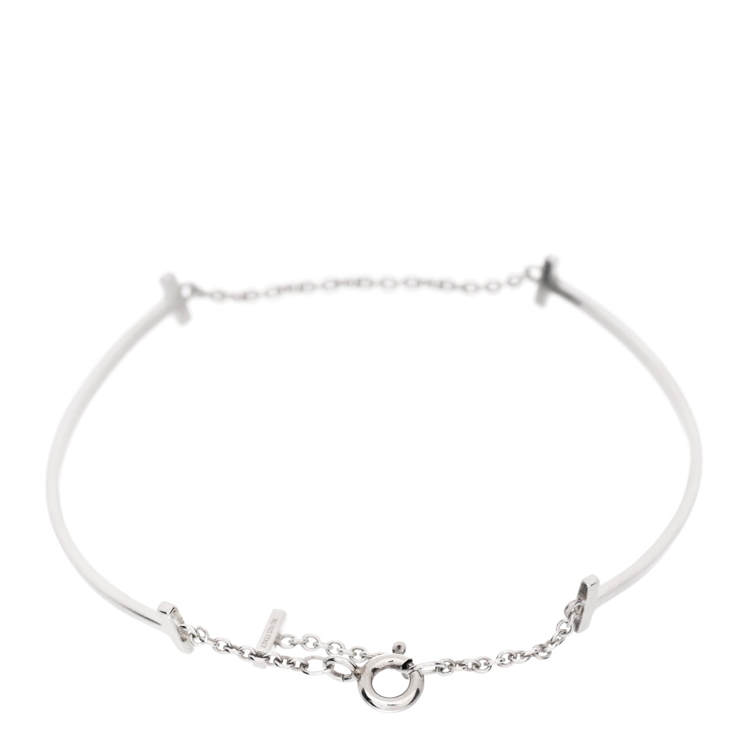 Tiffany Sterling Silver Double T Smile Bracelet 2 of 4